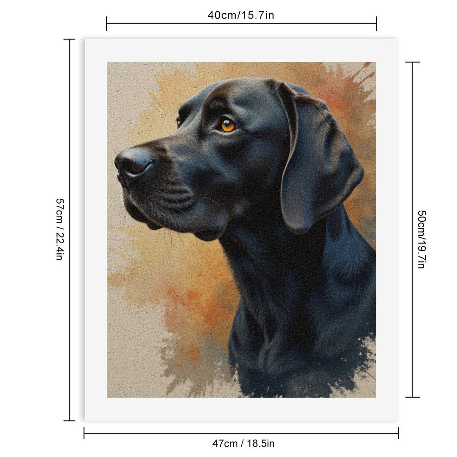 Paint By Numbers Kit for Adults Beginner - Black Dog Portrait Art DIY Canvas Painting Kits for Adults, Frameless Paint By Number for Adults for Home Wall Decor 16x20 Inch
