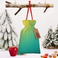 thumbnail image 6 of Fuzoiu Teal To Yellow Gradient Print Christmas Gift Bag,Burlap Gift Bag with Drawstring Closure & Hang Tag,Perfect for Holidays, Birthdays, and Special Occasions-Medium, 6 of 7