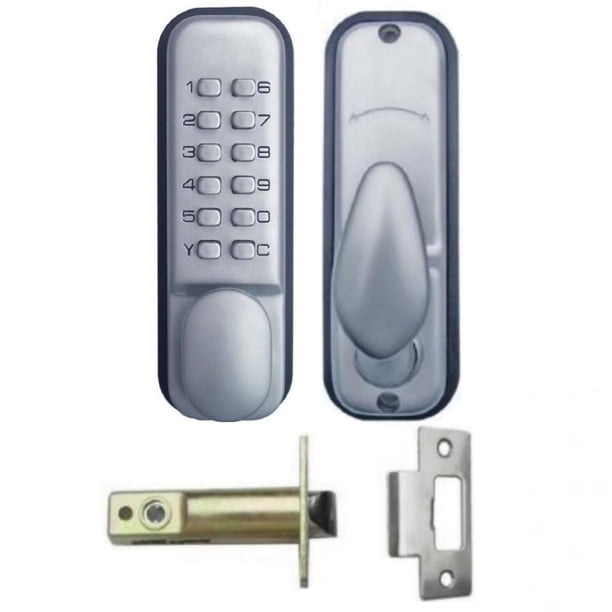 Perilla sin Llave de Alta Seguridad VentDepot MechanicKey Grosor puerta 28 a 65 mm Cromo Satinado 12 Teclas Mecánicas Aleación de