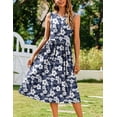 thumbnail image 3 of Vestido midi Zeagoo Summer Floral Aline Swing sin mangas para mujer, 3 of 8