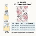 thumbnail image 6 of Floral Rose Blanket Gifts for Women Girls Pink Grey Flowers and Grey Leaves on Watercolor Rose Throw Blankets for Bed Room Couch Soft Lightweight Warm Cozy Decor 50x60in, 6 of 6