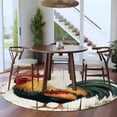 thumbnail image 3 of Round Rugs 5 Ft, Vintage Rooster Non Slip Area Rugs for Kitchen Bedroom Entryway, Retro Farmhouse Rooster Watercolor Washable Carpet Runner Rug Floor Mats for Bedroom Home Decor, 3 of 9