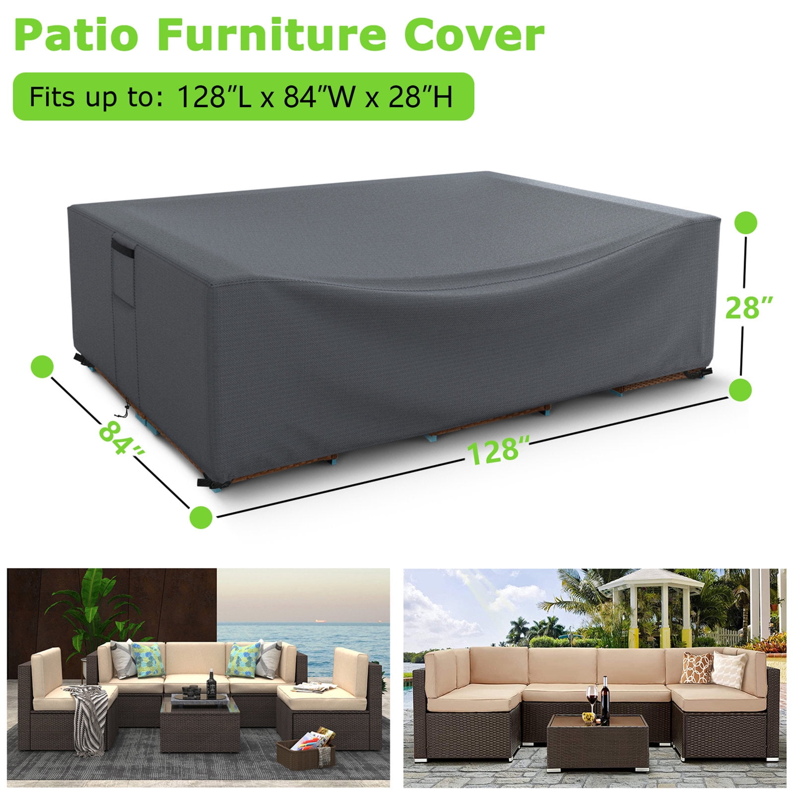 STARTWO Waterproof Patio Furniture Covers Thickened Heavy Duty Outdoor Furniture Covers for 8-10 Seats
