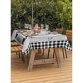 thumbnail image 2 of Spring Flowers Outdoor Tablecloth - 54x80 Inch Rectangle Dining Table Cover, Farmhouse Truck Black Plaid Wood Grain Waterproof Outdoor Table Cloth with Umbrella Hole & Zipper for Picnic/Patio/Party, 2 of 7