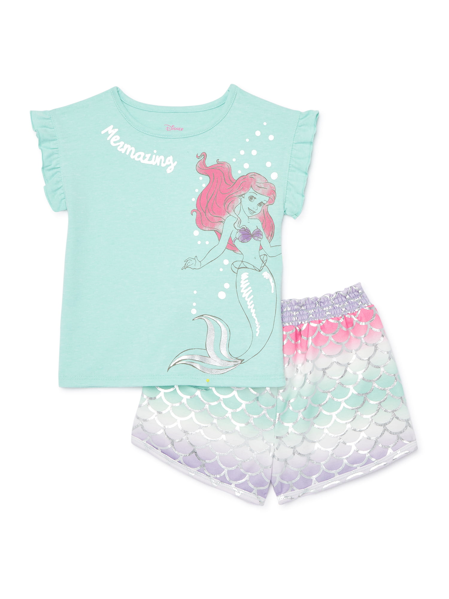 Mermaid Shirt and Shorts Set Mermaid Trio Applique Shorts Set Mermaid Applique