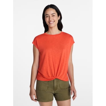 Time and Tru Women's Twist Front Top, Sizes XS-XXXL