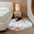 thumbnail image 2 of Round Rugs 3 Ft, Blue Coastal Non Slip Area Rugs for Kitchen Bedroom Entryway, Summer Beach Starfish Weeping Eucalyptus Ombre Washable Carpet Runner Rug Floor Mats for Bedroom Home Decor, 2 of 8