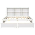 thumbnail image 7 of Full Captain Bed, Wooden Bedframe with 3 Drawers and Built-in Bookshelves, Bookcase Bed Frame, 3 Storage Drawers for children, Home, No Box Spring Needed (White), 7 of 7