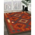 thumbnail image 3 of Ahgly Company Machine Washable Indoor Round Contemporary Saddle Brown Area Rugs, 7' Round, 3 of 7