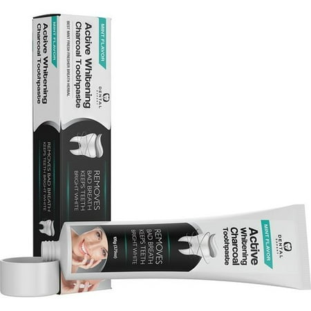 Activated Charcoal Teeth Whitening Tooth paste - DESTROYS BAD BREATH - Best Natural Black Tooth Paste Kit - MINT (Best Toothpaste For Bad Teeth)