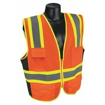 Condor High Visibility Vest,Orange/Red,4XL 53YM78