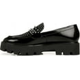 thumbnail image 3 of Franco Sarto Women's Balin Lug Sole Chunky Loafer Black/Silver Stud 8M, 3 of 5