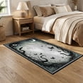 thumbnail image 2 of ODIKA 5'x7' Washable Area Rug Non-Slip, Chair-Friendly Gothic Snake Moth Mystic Witchy Vine Border Whimsical Witch Themed for Dining Room, Under Table, Home Office, 2 of 7