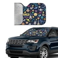 thumbnail image 4 of Disketp Windshield Sun Shade, Car Sun Shade For Front Window Colorful Space Sunshades Sun Visor Protector Blocks Uv Rays Foldable, 4 of 9