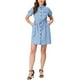 thumbnail image 2 of INSPIRE CHIC Vestidos de Verano de Manga Corta con Botones para Mujeres L Azul Claro, 2 of 7