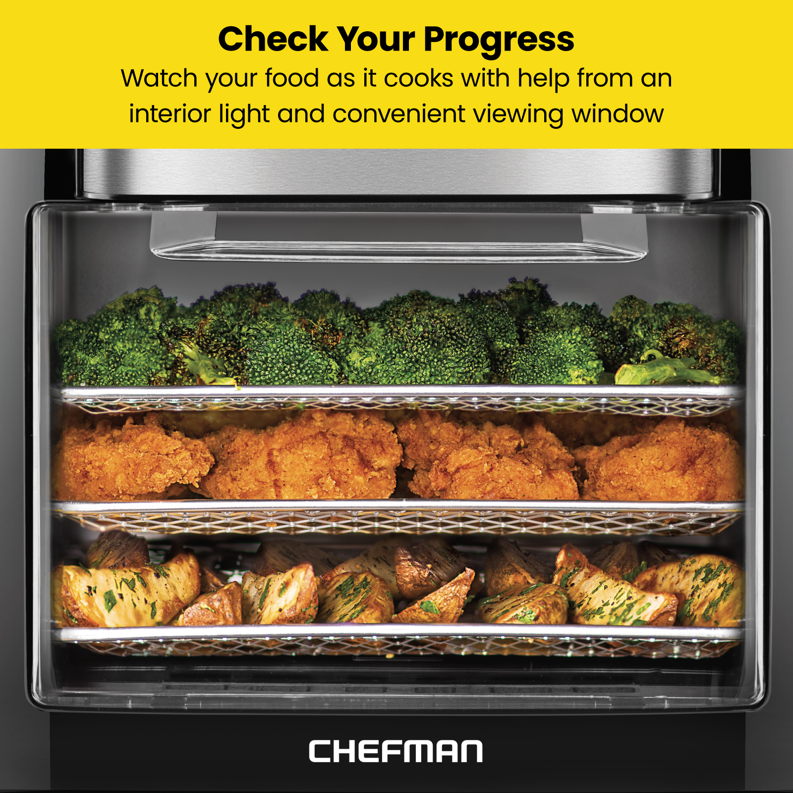Chefman Multifunctional Digital 10 Qt. Air Fryer+ Rotisserie, Fry, Roast & Bake, 17 Presets - Black, New - image 8 of 12