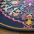 thumbnail image 3 of SAFAVIEH Bellagio Rio Floral Wool Area Rug, Navy Blue/Multi, 7' x 7' Round, 3 of 8