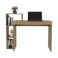 thumbnail image 4 of Britt 43" Wide Four Shelves Writting Desk, Home Office, Living Room, Gamer Desk Natural Oak, 4 of 7
