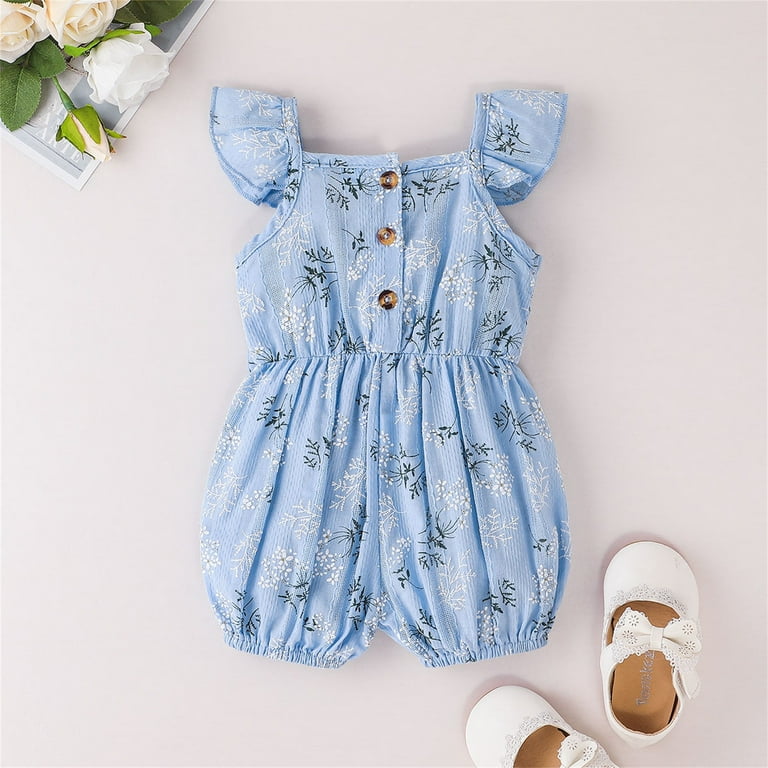 Girls short top sleeve romper