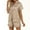 Beige, variant on Oalirro Silk Pajamas Sets Casual Short Sleeve Top with Shorts Homewear Short PJ Set with Shorts Pink,L