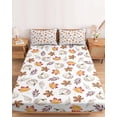 thumbnail image 2 of King Size Fitted Sheet Set - White Pumpkins Fall 3 Piece Bedding Sets 16" Deep Pocket Fitted Sheet with 2 Pillowcases, Thanksgiving Maple Leaves Autumn Brushed Microfiber Hotel Luxury Bed Sheets, 2 of 9