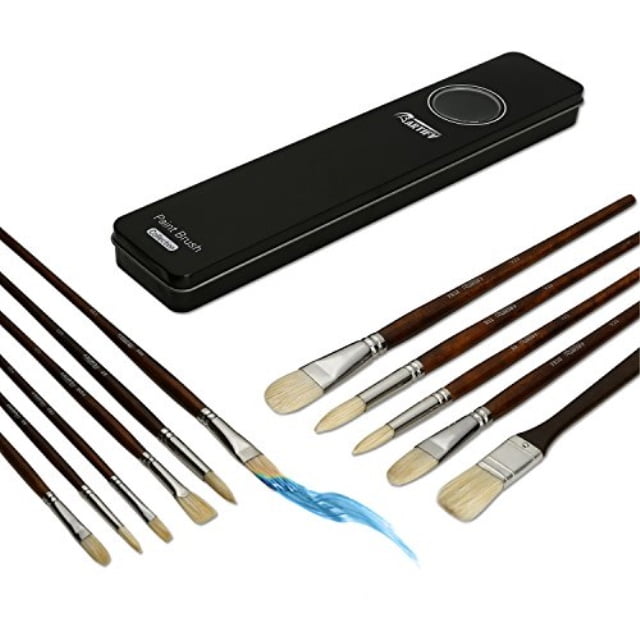 Artify 2020 New 10 Pcs Paint Brush Set Includes a Carrying Case Perfect for Acrylic Oil Watercolor and Gouache Painting