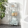 thumbnail image 2 of mDesign Steel Freestanding 3-Tier Storage Organizer Tower with Baskets - Chrome, 2 of 7