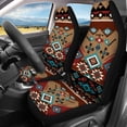 thumbnail image 3 of Pzuqiu Southwest Geometric Front and Rear Seat Cover Set 3 Pack Car Seat Covers Lightweight Air Breath in Summer Suitable for Cars Truck, 3 of 10