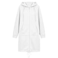 thumbnail image 5 of Women's Loose Fit Fleece Lined Winter Hooded Full Zip Long Sleeve Jacket Coat Casual Warm Outwear | CSEONE,White S, 5 of 8