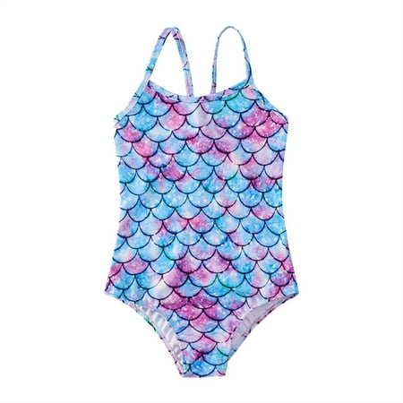 

Wesracia Toddler Kids Little Girls 1 Pieces Mermaid Swimsuit Cute Bathing Suits Quick Dry Swimwear 3-11 Years