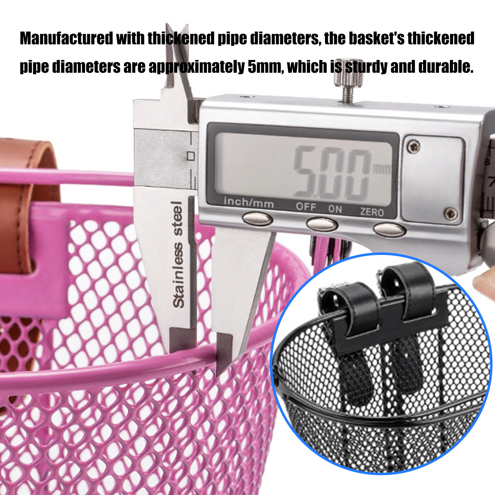 Waterproofs Metal Bicycles Basket Detachable Bikes Front Handlebars Basket Childrens Bicycles Tricycle Basket Enduring