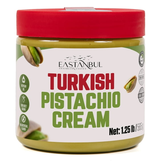 Eastanbul Pistachio Cream, Pistachio Butter, Turkish Cream Spread for Dubai Chocolate Bar, 1.25lb