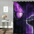 thumbnail image 2 of Patifu Cute Cat Home Bathtubs Bathroom Curtain Decoration Polyester Shower Curtain with Hooks 69"x72, 2 of 7