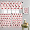 thumbnail image 4 of Red Cherry Fruit Seamless Curtain Tier and Valance Set 3 Piece, Food Focus 3-inch Rod Pocket Window Tier Curtains Valance for Kitchen Living Room, 4 of 9