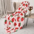 thumbnail image 3 of Sikiie Strawberries Cozy Flannel Fleece Throw Blanket: Lightweight & Thick for All Seasons - Perfect for Women, Men, & Kids"50"x40", 3 of 6