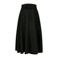 thumbnail image 5 of Sngxgn Women's Casual Mid Waisted Washed Frayed Short Skirt(Black,L), 5 of 8
