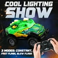 thumbnail image 3 of PayUSD Remote Control Car, RC Cars Toys for Kids Ages Lighted Monster Truck Dinosaur Toy RC Cars 4-12 Year Old Boys Birthday Gift for Christmas 8km/h 27Mhz 1:20 Green, 3 of 8