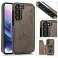 thumbnail image 1 of Allytech Galaxy S23 Case Wallet, Flower Embossed Magnetic Closure Shockproof Protective PU Leather Stand Cards Slots Wallet Case for Samsung Galaxy S23 - Gray, 1 of 9