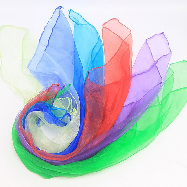 10Pcs Random Children Small Candy Color Scarves Kids Performance Dance Scarves