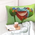 thumbnail image 4 of Kdxio Cotton Pillow Cases 14"x20" Pillowcases,Soft and Breathable Bedroom Pillow Cases-Flying Frog On Branch-No Pillow Core, 4 of 5