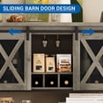 thumbnail image 4 of Farmhouse Coffee Bar Cabinet with Sliding Barn Doors, 9-Bottle Wine Rack & Glass Holder, Storage Sideboard for Kitchen Dining Room, 4 of 6