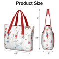 thumbnail image 3 of Tote Bag for Women - White Christmas Gnome Pattern Shoulder Bag - Large Utility Work Duffle Bag with Zipper Handbag for Travel, Work, Sprots, 3 of 5