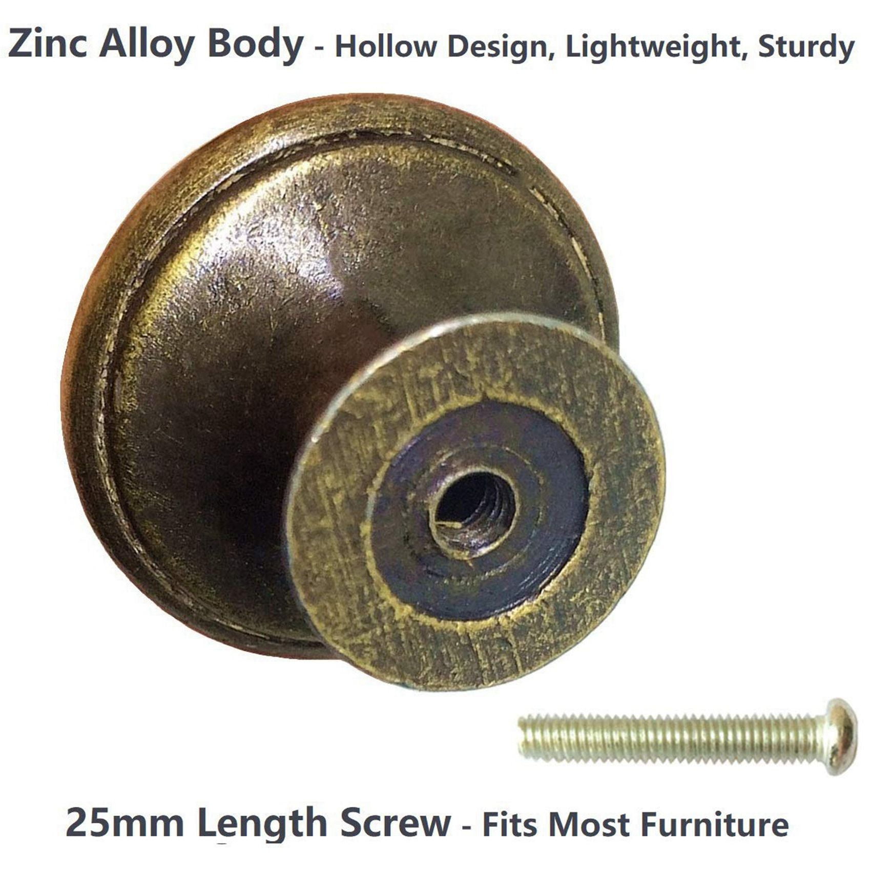 50PCS Vintage Door Drawer Knobs 30mm Antique Kitchen Cabinet Cupboard Handles, for Dresser and Cabinet, Old Bronze