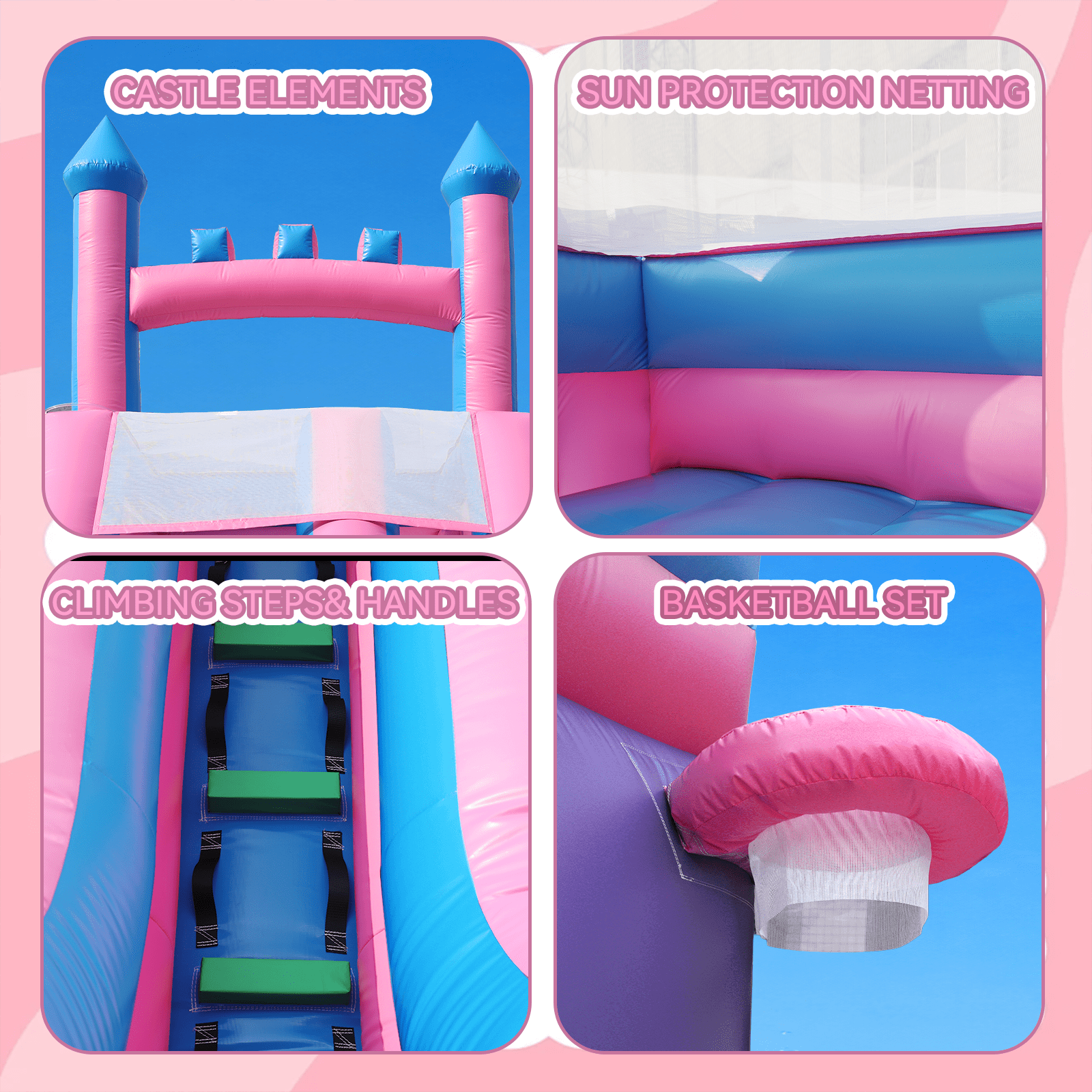 Vakiorn Inflatable Commercial Water Slide 26.2x17.4x9.8 ft 100% PVC with Pool and Air Blower Wet Dry Use Purple