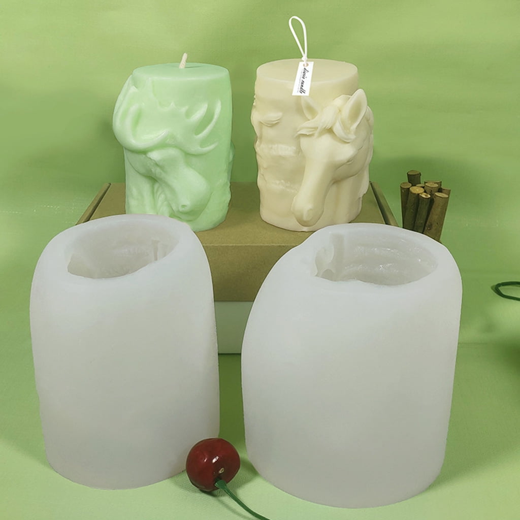 Zeiwohndc 3D Animal Bear Elk Silicone Soap Mold Candle Making Mould Fondant Cake Chocolate