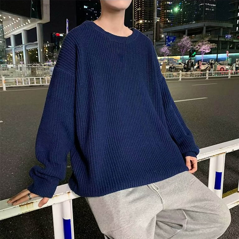 Round neck casual men's sweater hot sale