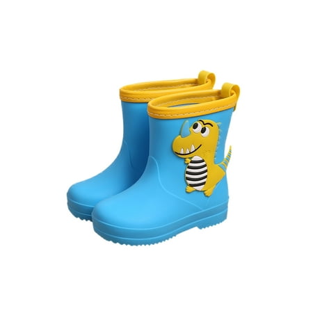 

Colisha Kids Rainboot Lightweight Rain Boots Non Slip Garden Shoes Outdoor Slip-On Mid Calf Boot Waterproof Blue Style B 10C