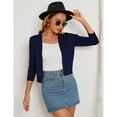 thumbnail image 3 of Yesfashion Women's 3/4 Sleeve Cropped Cardigan Sweaters Open Front Knit Short Bolero Shrugs, 3 of 5