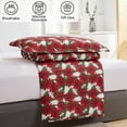 thumbnail image 2 of Green Essen Floral Quilt Sets Queen/Full Size Christmas Quilt Set Lightweight Microfiber Bedspreads Red Flower Coverlet, 1 Quilt & 2 Pillow Shams, 2 of 9
