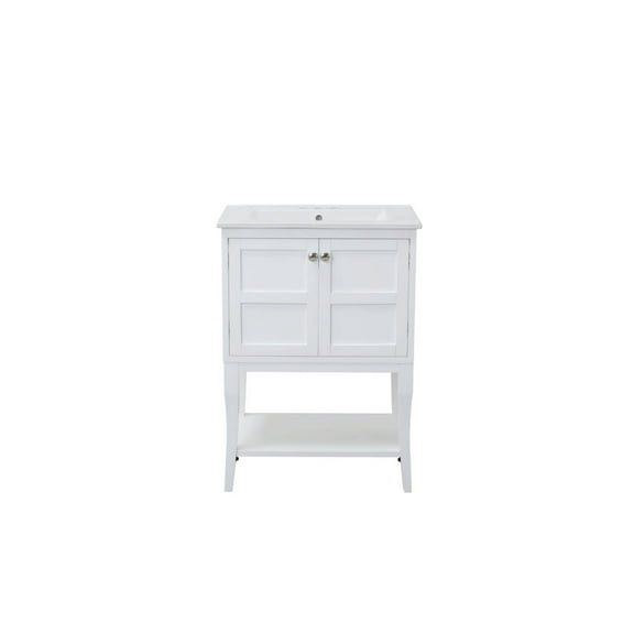 Elegant Decor Mason 24" 2-Door Wood Single Bathroom Vanity in White